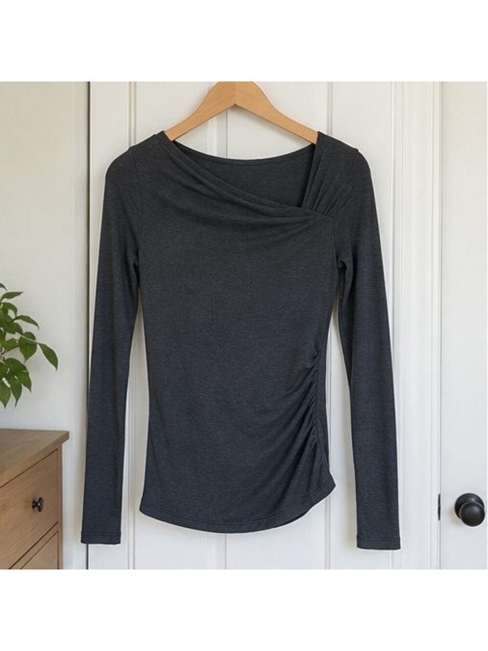 Navy Puff Sleeve Top